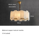 GobekUsa Brass Stone Pendant Light Dimmable E14 Bulb for Dining Room