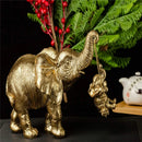 GobekUsa Golden Silver Elephant Swing Statue Home Decor Animal Sculptures