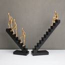 GobekUsa Golden Man Climber Staircase Abstract Sculpture Home Decor Ornaments