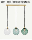 Nordic Water Grain Colored Glass Globe Pendant Light