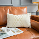 GobekUsa Ivory Geometric Embroidery Cushion Cover - Home Decor for Living Room Sofa Bed