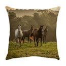 GobekUsa Galloping Horse Pillowcase: Wild Horse Print Linen Cushion Cover for Home Decoration
