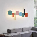GobekUsa Geometric Flush Mount Macaron Lamp for Living Room Bedside Lighting