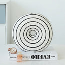GobekUsa Geometric Stripes Ceramic Vase with Round Cut-outs for Home Decor