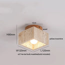 GobekUsa LED Rotatable Ceiling Lamp White Glass Yellow Travertine Wood Nordic Modern