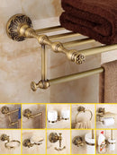 GobekUsa Brass Bathroom Hardware Set: Shelf, Toilet Brush Holder, Paper & Towel Holder