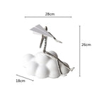 "GobekUsa Resin Paper Airplane Cloud Figure for Home Decor - Black Cartoon Abstract Figurine"