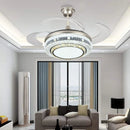 GobekUsa Gold Crystal Retractable Blades Modern LED Ceiling Fan 42" Smart Lightning