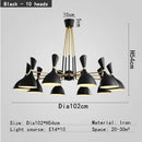 GobekUsa Nordic LED Multiple Head Chandelier - Black/White Iron Art - Living Room/Bedroom/Kitchen/Hotel
