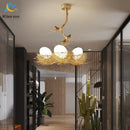 GobekUsa Bird's Nest Glass LED Ceiling Lamp for Modern Nordic Living Room Decor