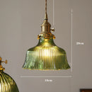 GobekUsa Green Glass LED Hanging Light Fixture Copper Socket Modern Pendant Lamp