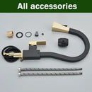 GobekUsa Black Gold Kitchen Faucet with Flexible Pull Down Sprayer