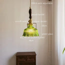 GobekUsa Japanese Style Green Glass LED Pendant Chandelier for Home Decor