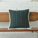 GobekUsa Christmas Plaid Cotton Cushion Cover with Letter Snowflake Embroidery