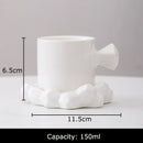 GobekUsa Bowknot Decor Porcelain Cup & Saucer Set - Elegant Coffee Mug for Dining Table
