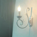 GobekUsa Elegant White Iron Wall Lamp E14 Candle Light Bedroom Lighting