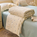 GobekUsa Korean Cotton Patchwork Quilt with Lace and Ruffle for Summer