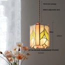 GobekUsa Cube LED Pendant Lamp Walnut Wood Glass Hanging Lights for Restaurant and Bedroom