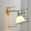GobekUsa Glass Copper LED Wall Lights Modern Style for Indoor Bedroom Living Room