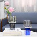 GobekUsa Crystal Glass Vase with Artificial Flowers, Modern Home Decor