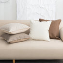 GobekUsa Brown Beige Faux Leather Cushion Cover 45x45cm for Home Sofa Living Room