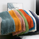 GobekUsa Cozy Knitted Sofa Blanket with Tassels - Versatile Home Decor and Wrap