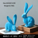 GobekUsa Abstract Rabbit Figurines: Flocking Bunny Resin Art Decor Ornaments