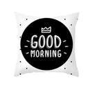 GobekUsa Black Geometry Letters Print Cushion Cover for Home Decor & Office