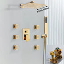 GobekUsa Gold Rainfall Shower Head Massage System Wall Mounted Bath Mixer Tap