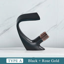 GobekUsa Black Brass Basin Faucet - Cold & Hot Waterfall Sink Tap