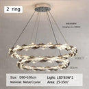 GobekUsa Crystal Ring Chandelier: Modern Dimmable LED Ceiling Fixture