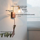 GobekUsa Clear Glass LED Wall Light Walnut Bedside Lamp Modern Rotatable Brass Wall Lights