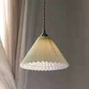 GobekUsa LED Walnut Wood Pendant Light Japan Style Bouffant Cloth Living Room Decoration