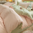 GobekUsa Cotton Striped Bedding Set Yarn Dyed Washed Duvet Cover Single Bedclothes