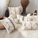 GobekUsa Beige Crochet Tufted Pillow Cover: Nordic Style Home Decor Cushion