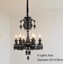 GobekUsa Black Crystal Chandelier: Luxury Lighting for Villa Hotel, Living Room, Dining Room