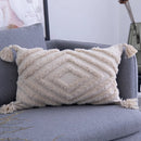 GobekUsa Geometric Embroidery Cushion Cover with Tassel, Home Decor Pillowcase, Various Sizes