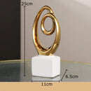 GobekUsa Gold Chain Abstract Ceramic Statue Desk Decoration Ornaments Sculpture Aesthetics