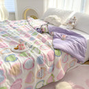 GobekUsa Double Gauze Rabbit Print Quilt: Soft, Breathable, Washable, Light Comforter