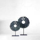 GobekUsa Geometric Totem Resin Statue | Chinese Retro Home Decor Accessory