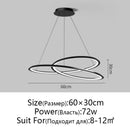 GobekUsa Circular Black/White Chandelier for Living, Dining, and Kitchen Room
