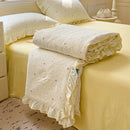 GobekUsa Korean Cotton Patchwork Quilt with Lace and Ruffle for Summer