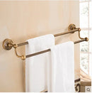 GobekUsa Antique Bronze Carved Bathroom Accessories Set: Towel Rack, Paper Holder, Toilet Brush Holder, Hooks