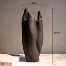 GobekUsa Irregular Pleated Ceramic Vase for Home Decoration and Floral Arrangement