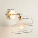 GobekUsa Green Glass LED Wall Light Fixture | Modern Nordic Pull Chain Lamp