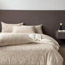 GobekUsa Linen Cotton Jacquard Bedding Set with Duvet, Sheet, and Pillowcases