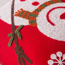 GobekUsa Christmas Embroidered Cushion Cover Snowman Deer Santa Bell Snowflake Pillowcase
