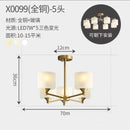 GobekUsa LED Black/Gold Ceiling Chandelier with Lampshade for Elegant Living Room Decor