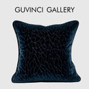 GobekUsa Lahulpe Navy Blue Velvet Cushion Cover with Constellation Embroidery, 45x45cm