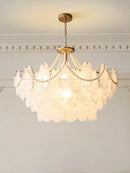 GobekUsa French Chandelier Garden Light with K9 Crystal | Elegant Pearl Shell Design